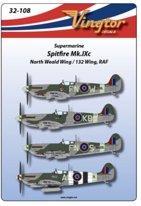 1/32 Skala Spitfire Mk.IXc - North Weald Wing, RAF dekaler