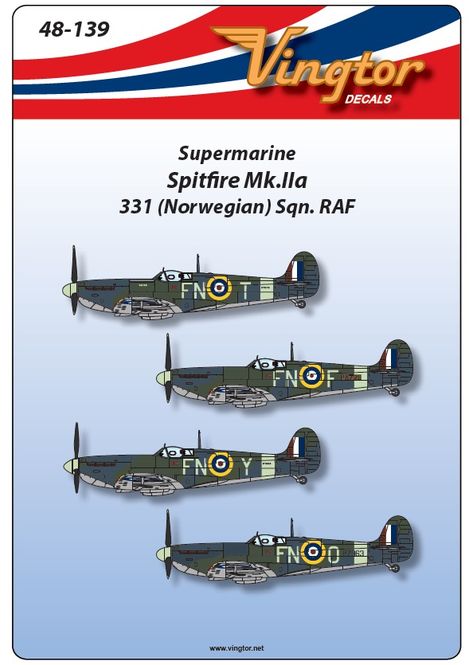 Hovedbilde 1/48 Skala  Spitfire Mk.IIa - 331 (Norwegian) ...