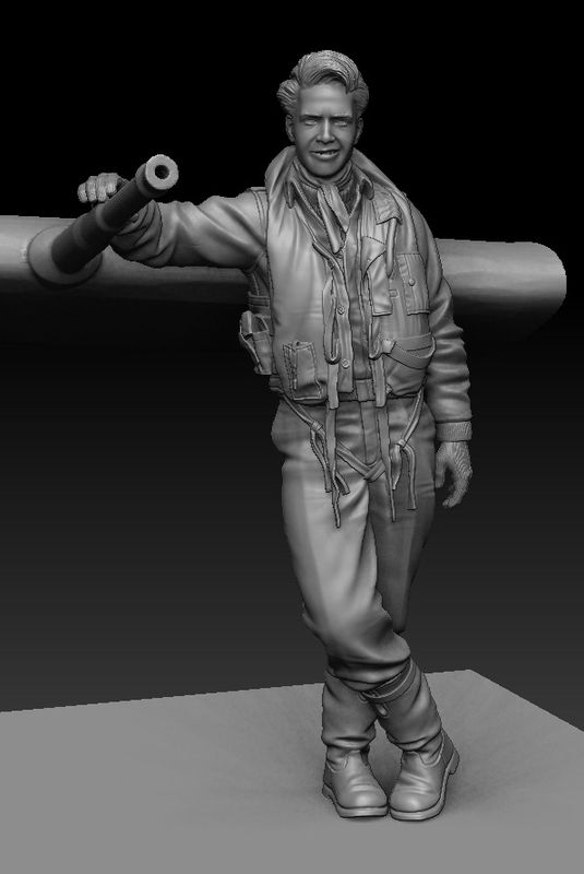 1/24 Skale RAF Pilot Figur, Lt. Marius Eriksen